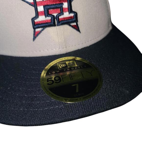 New Era Houston Astros Flag Logo 59FIFTY Cap - Size 7 - Picture 7 of 9